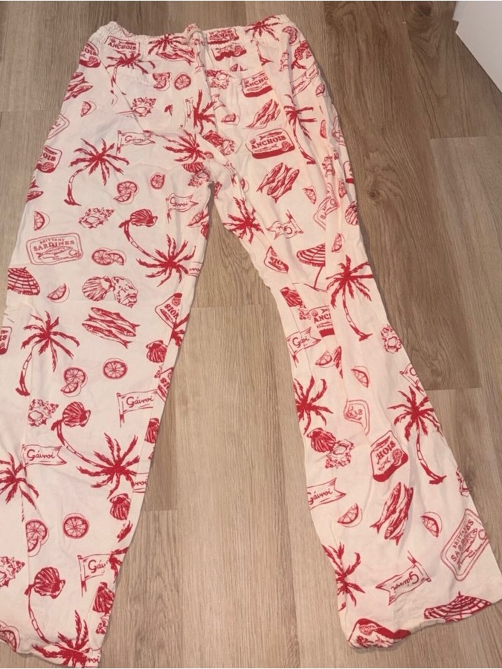 Red Tropical Print Kids Lounge Pants